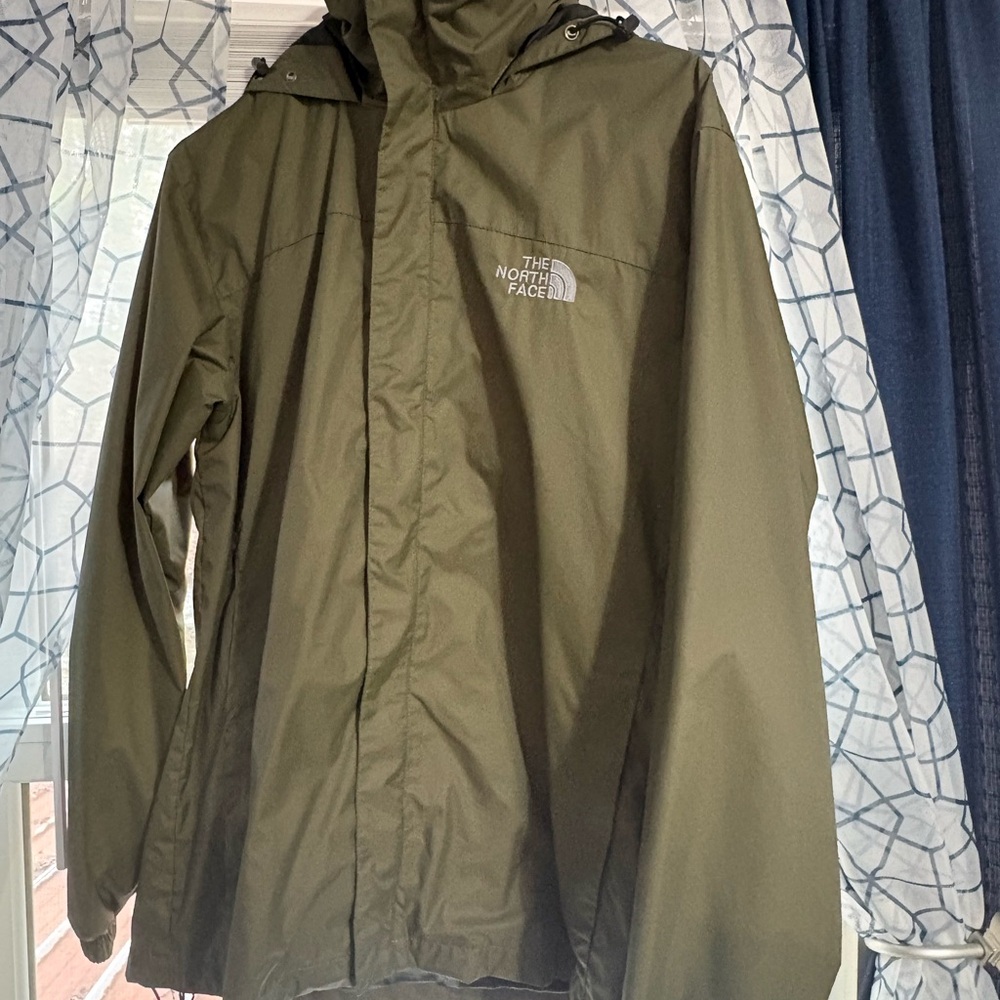 The North Face Olive Green Waterproof Hooded Raincoat
